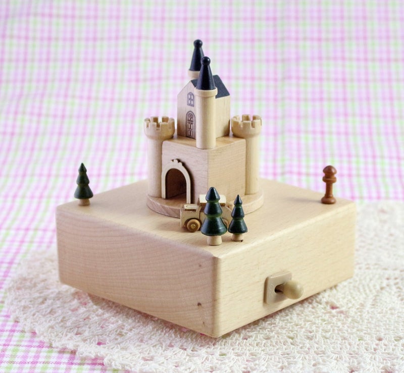 JustNile Delightful Quality Wooden Musical Box Featuring European Castle with Small, Moving Magnetic Car | Plays "Castle In The Sky" Song - Image 4